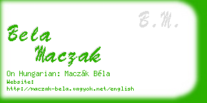 bela maczak business card